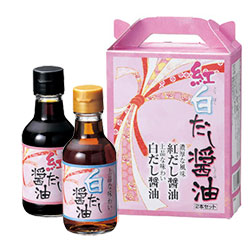 年末年始・干支グッズの紅白だし醤油二本セット