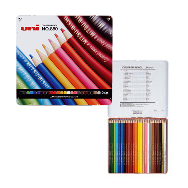 個別に名入れができる三菱 色鉛筆880級 24色