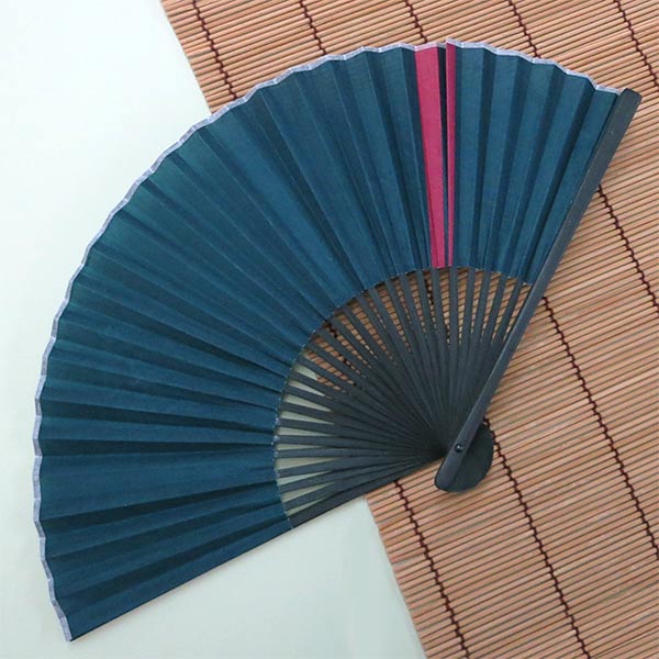 黒竹ライン（黒）扇子