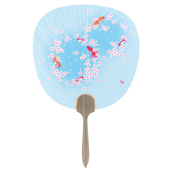 都うちわ（七立 杉柄）夢金魚