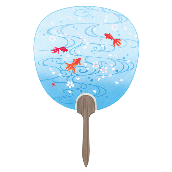 都うちわ（七立 杉柄）夢金魚