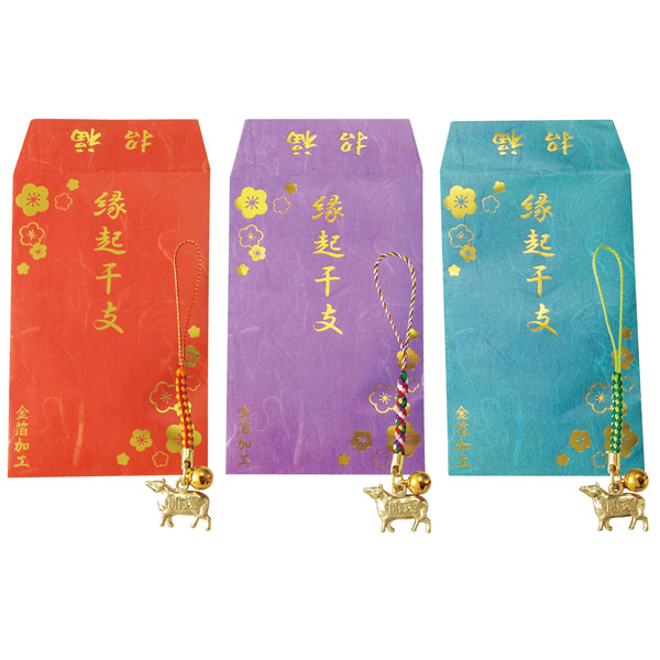 金箔押し袋入りねつけ（丑）