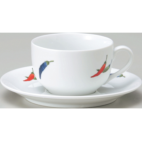 唐辛子 カプチーノカップ＆ソーサー