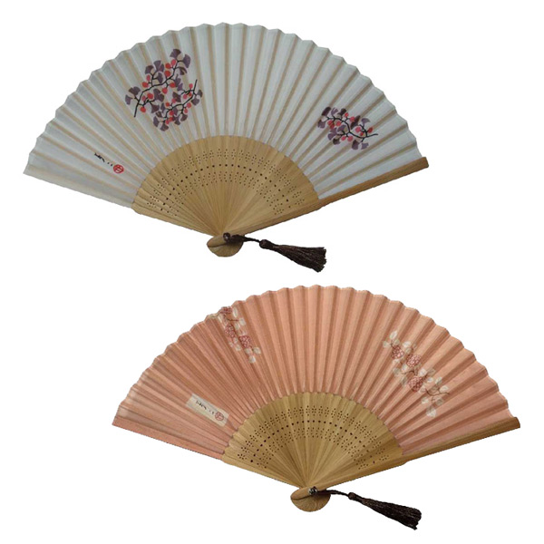 夢二 シルク御扇子（いちょう、野いちご）