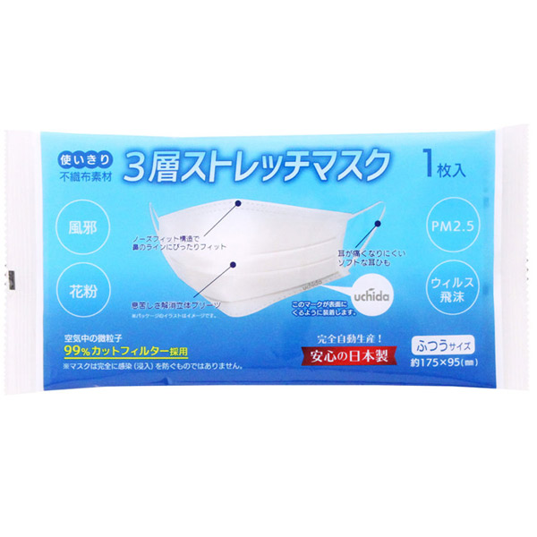 3層ストレッチマスク1枚（国産全自動）