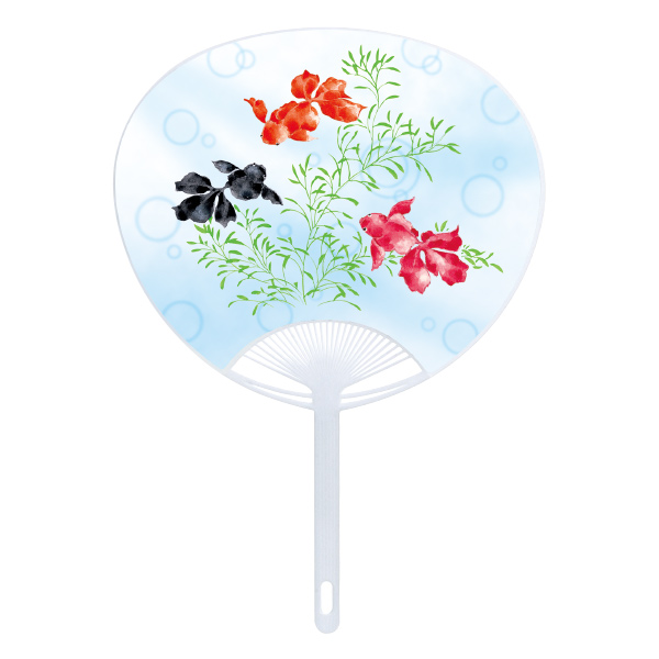 夏のノベルティに！コンパクトうちわ（エコマーク入り） 金魚