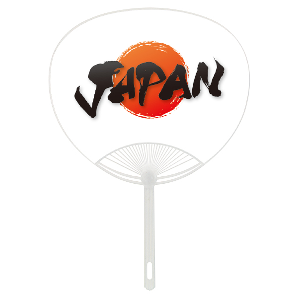 夏のノベルティに！ポリ中万Gうちわ（エコマーク入り） JAPAN	