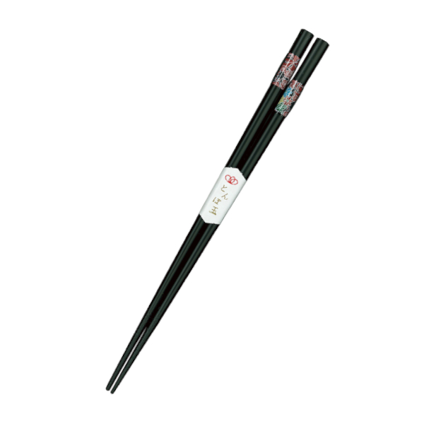 食洗箸 とんぼ玉 四季友禅 黒 230mm