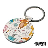 ミラー付メタルキーホルダー ラウンド