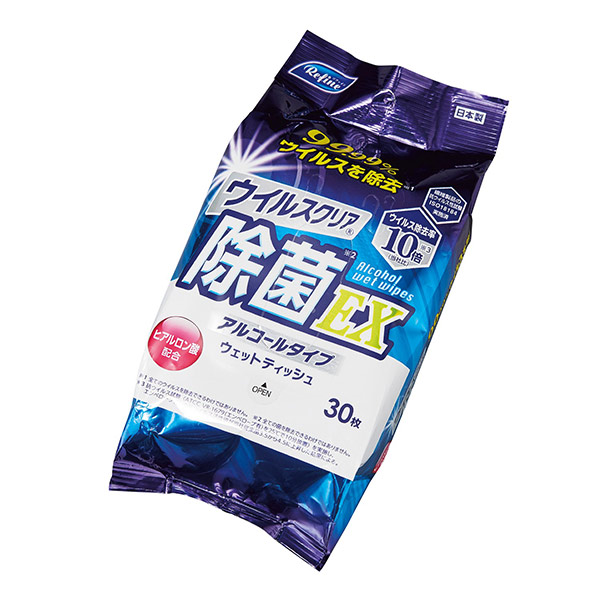 リファイン ウイルスクリア おでかけウェットティッシュ30枚 アルコール除菌