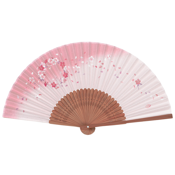 抗菌紙扇子　唐木中彫 さくら