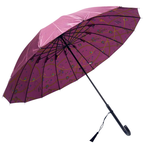 レディース 55cm×16本骨 手開FRP アンティークジュエリー柄