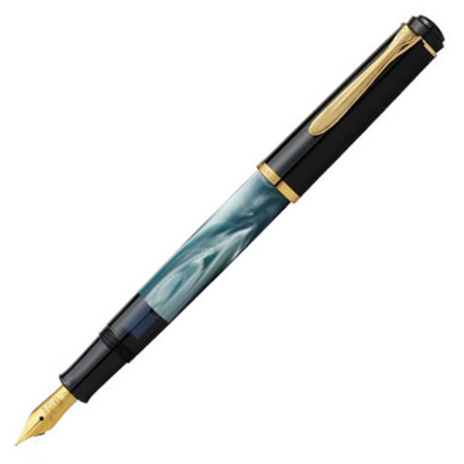 Pelikan（ペリカン）クラシック200 万年筆 マーブルグリーン 24金ゴールドプレートスチールペン先