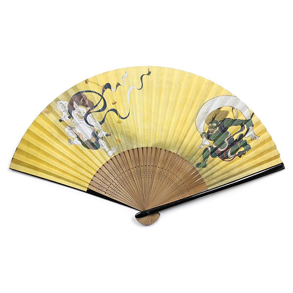 紳士用扇子75型35間　風神雷神