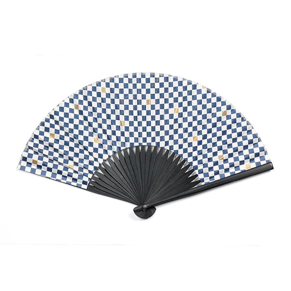 友禅紙扇子70型25間 市松文様 青｜110628｜商品詳細｜ノベルティ・販促 