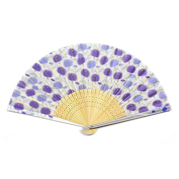 布貼扇子70型25間　あざみはりねずみ