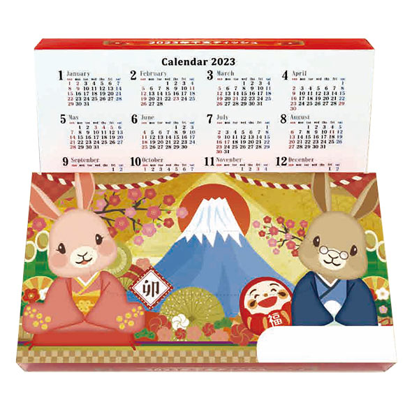 干支BOXティッシュ（卯）40Wカレンダー付き