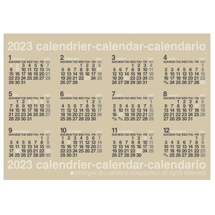B4ポスターカレンダー2023 モノトーン