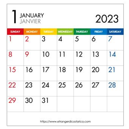FP卓上カレンダー2023 カラーバー