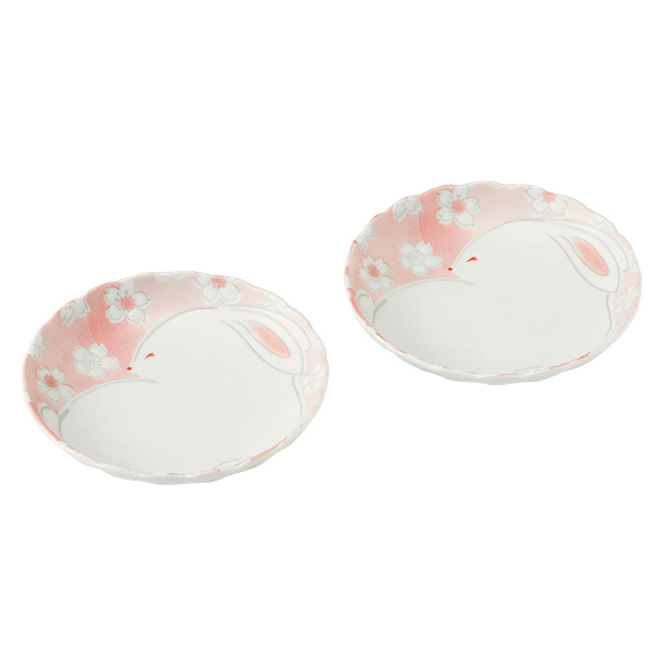 花うさぎ 小皿ペア