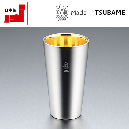 「金の贅」18-8ステンレス W構造タンブラー（内面24金メッキ）（TM-032）
