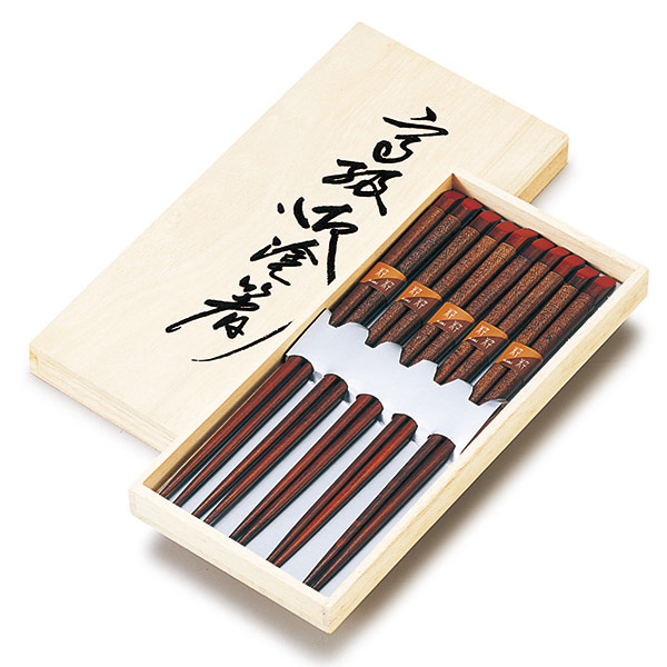 糸巻箸揃 朱 木箱入