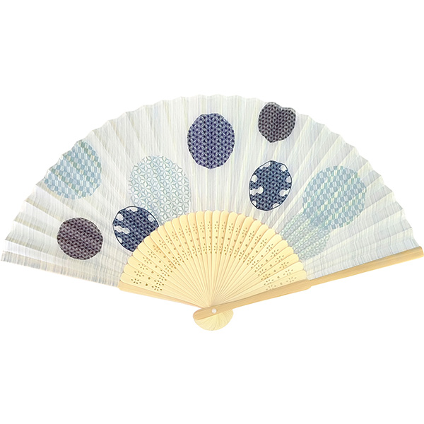 小ロットで購入できる激安販促品の白竹扇子 てまり