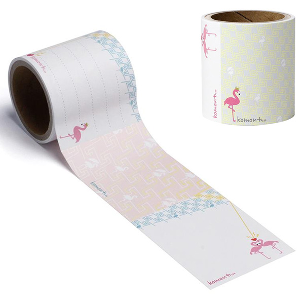 komon＋（PLUS）ロール付箋　稲妻フラミンゴ