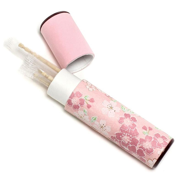 豆筒　爪楊枝5本入　満開桜文様（豊麗）