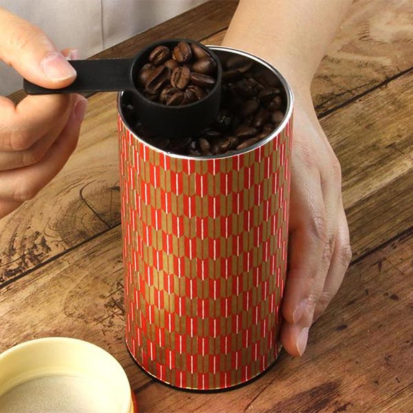 友禅紙巻きキャニスター缶（大）矢絣文様