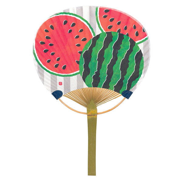 ミニ竹うちわ 西瓜（すいか）｜94593｜商品詳細｜ノベルティ・販促品