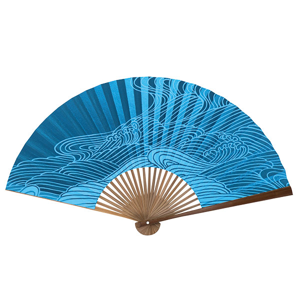 紳士用漆喰扇子 蒼波