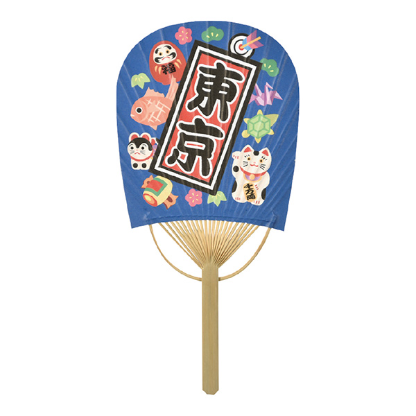 ミニ竹うちわ 小判型 東京縁起物