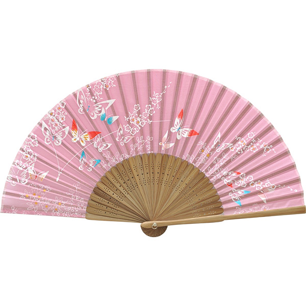 婦人用シルク扇子 旅立蝶