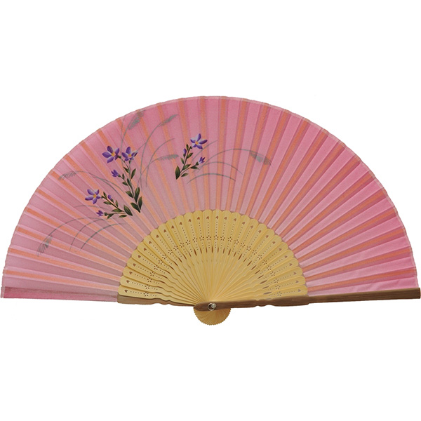 婦人用シルク扇子 変わらぬ愛 桃花色