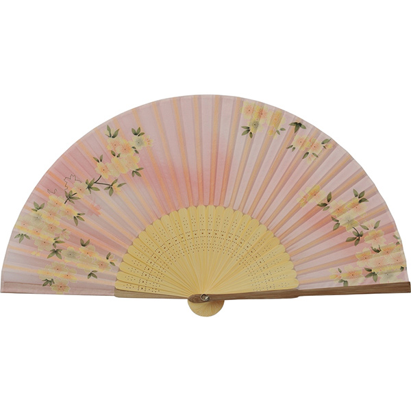 婦人用シルク扇子 修善寺桜 薄紅