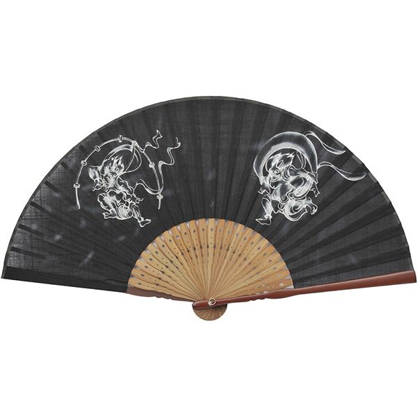 紳士用綿扇子 風神雷神