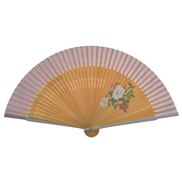 婦人用綿扇子 牡丹 梅鼠 短地＋ペインテックス