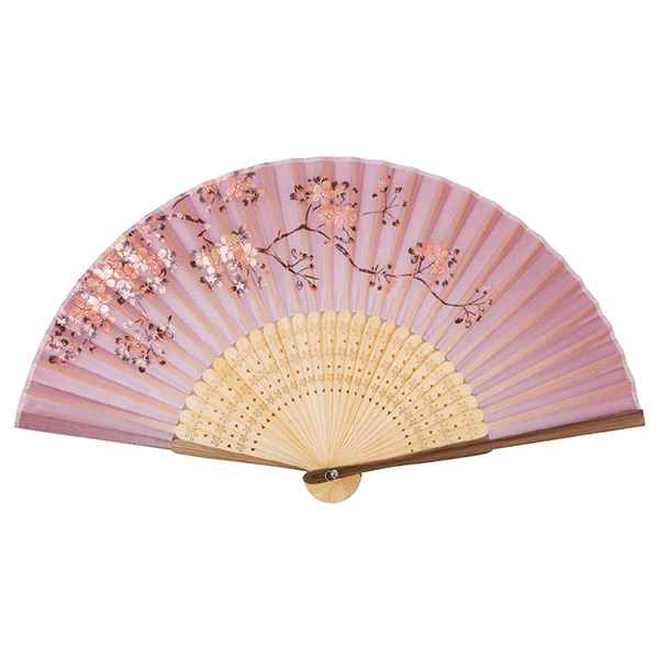 婦人用シルク扇子 桜のつぼみ ピンク WP