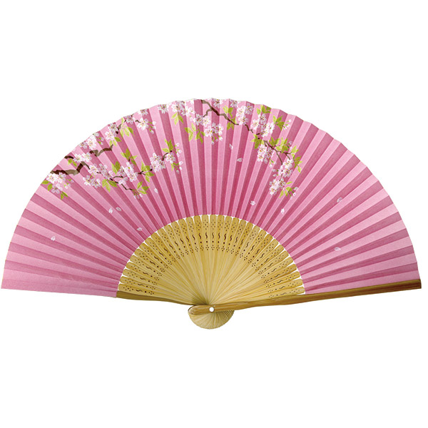 婦人用紙扇子 桜（抗菌）