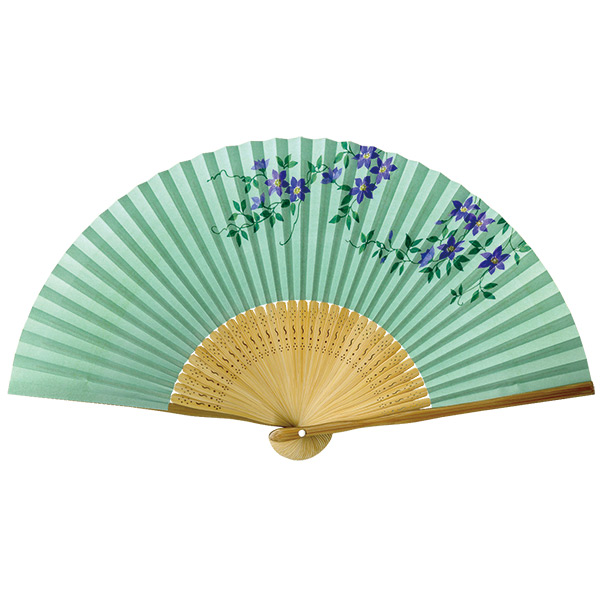 婦人用紙扇子 鉄線（抗菌）