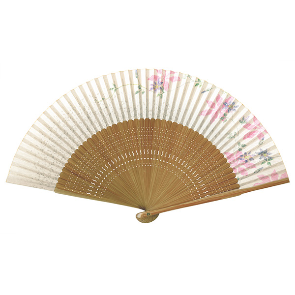 婦人用紙扇子 大短地春雨貼 鉄線
