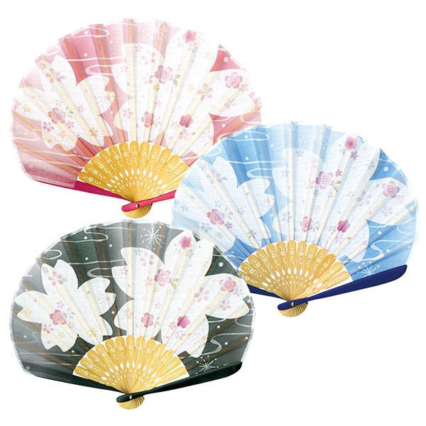 婦人用布扇子 はんなり桜