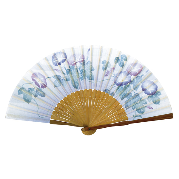 婦人用布扇子 花の詩 朝顔