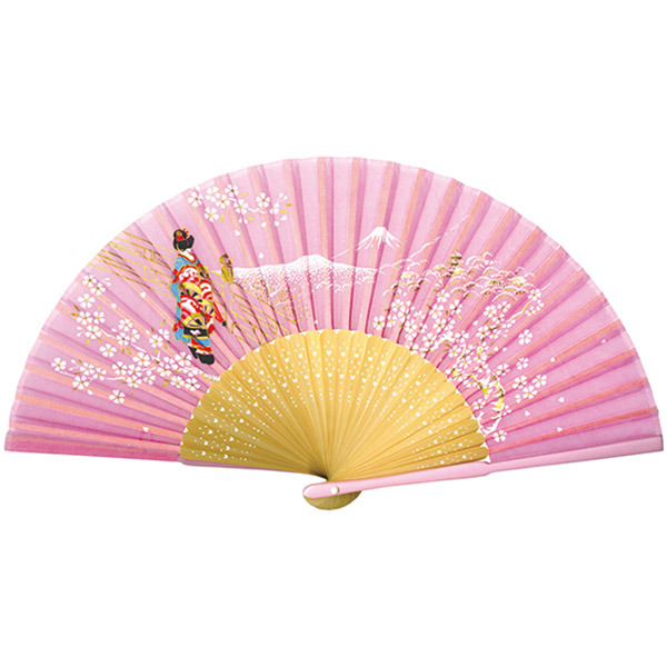 婦人用布扇子 親塗 舞妓 ピンク