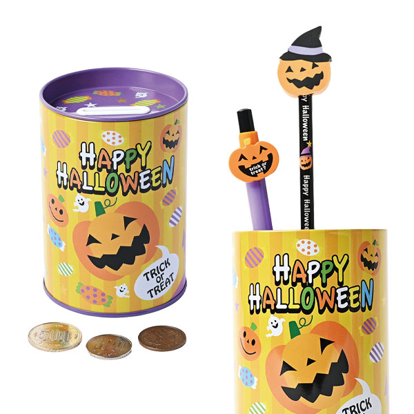 ペン立て缶貯金箱（ハロウィン）