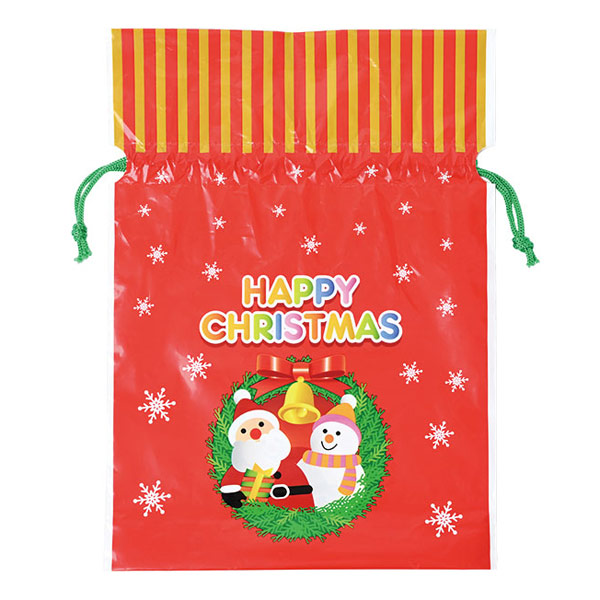 クリスマス巾着ギフトバッグ（小）