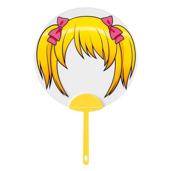 透明フェイスうちわ ツインテール