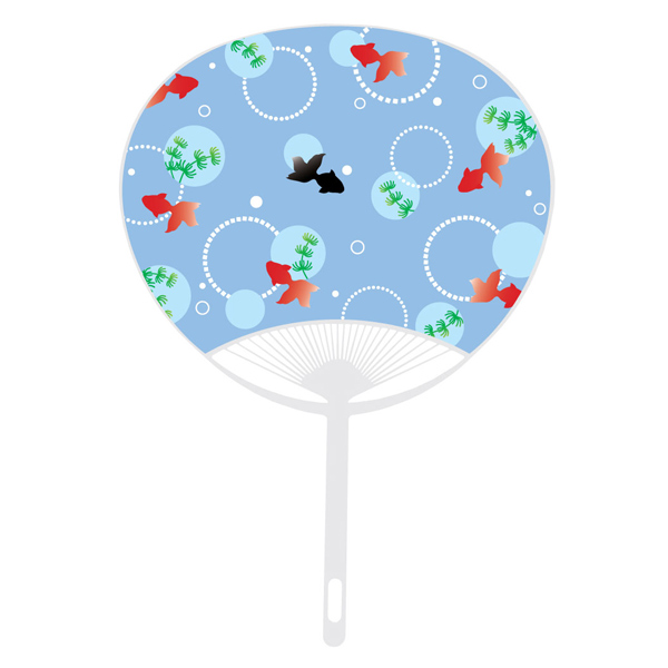 ポリ平柄レギュラーうちわ 金魚