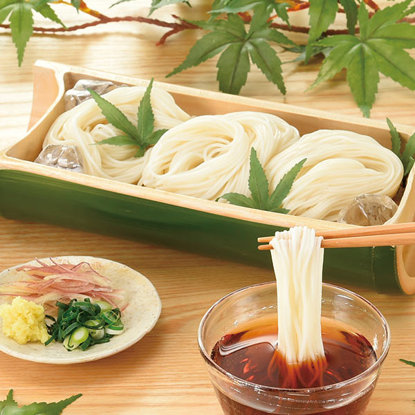 感謝 味わい涼麺 縁の白糸5束つゆ付